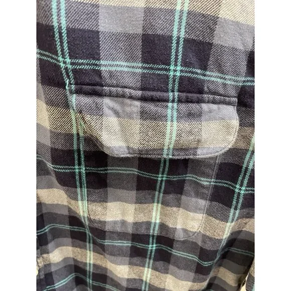 Normal Brand Shirt Mens Large Blue Gray Plaid Button Down Long Sleeve - Picture 4 of 12